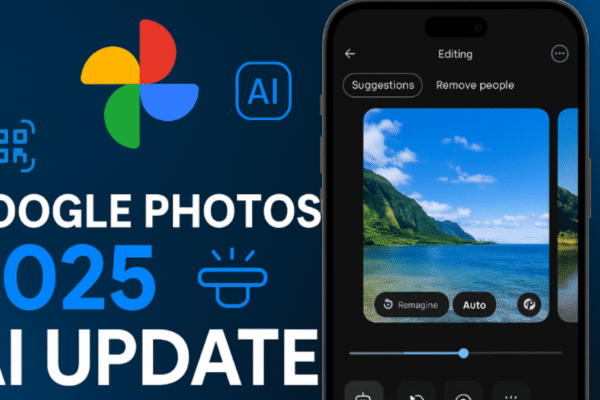 Google Photos AI Editor Update 2025: The Ultimate Smarter Albums, Seamless Sharing & Next-Gen Editing Upgrade Google Photos AI Editor Update 2025 showcasing new smart editing interface with AI-powered Reimagine and Auto tools on smartphone screen.