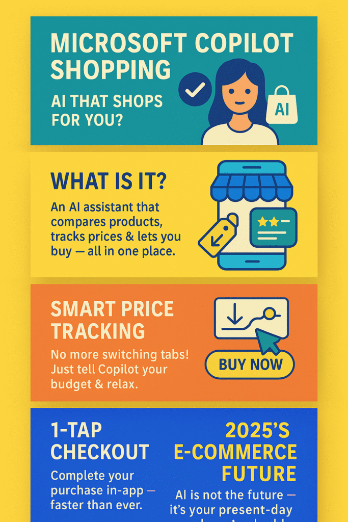 Microsoft Copilot Shopping UI with AI based product suggestions