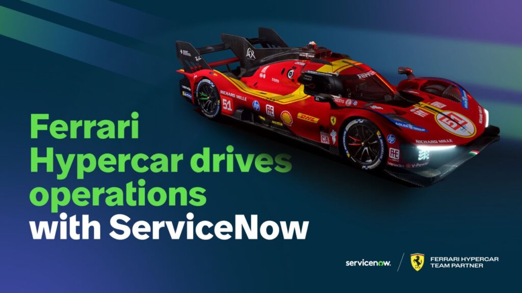 Ferrari partnership using ServiceNow AI Platform 2025 workflows in racing operations
