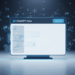 ChatGPT Atlas: The AI Browser That’s Changing How We Surf the Web “ChatGPT Atlas AI browser with floating chat bubbles and agent mode interface.”
