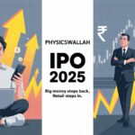 Inside the PhysicsWallah IPO: Why Big Money Backed Off, and What Retail Investors Missed PhysicsWallah IPO 2025 thumbnail showing contrast between retail investors and institutional investors during listing week.