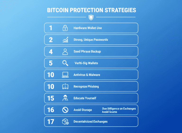 17 strategies to protect bitcoin crashes infographic