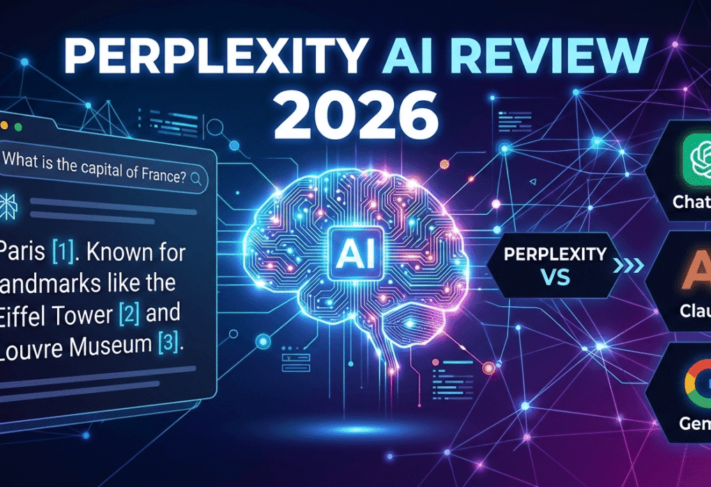 Perplexity AI review 2026 showing AI search results interface