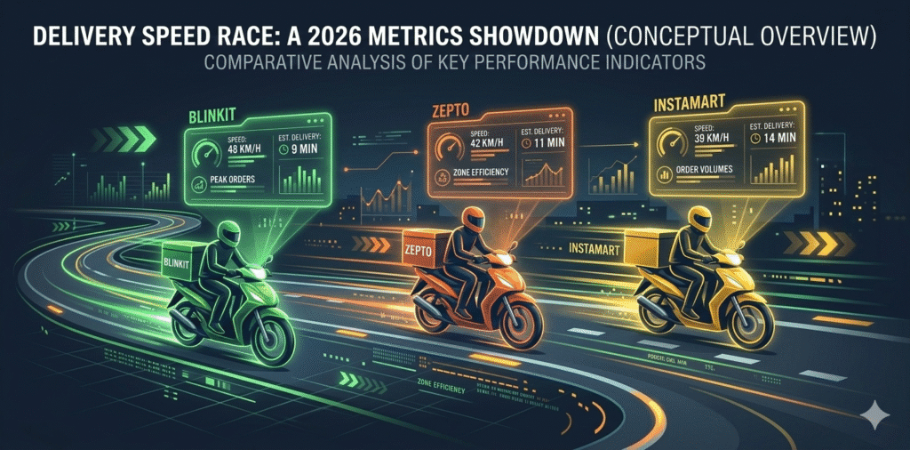 Zepto vs Blinkit delivery speed comparison 2026 — average delivery times across Indian cities